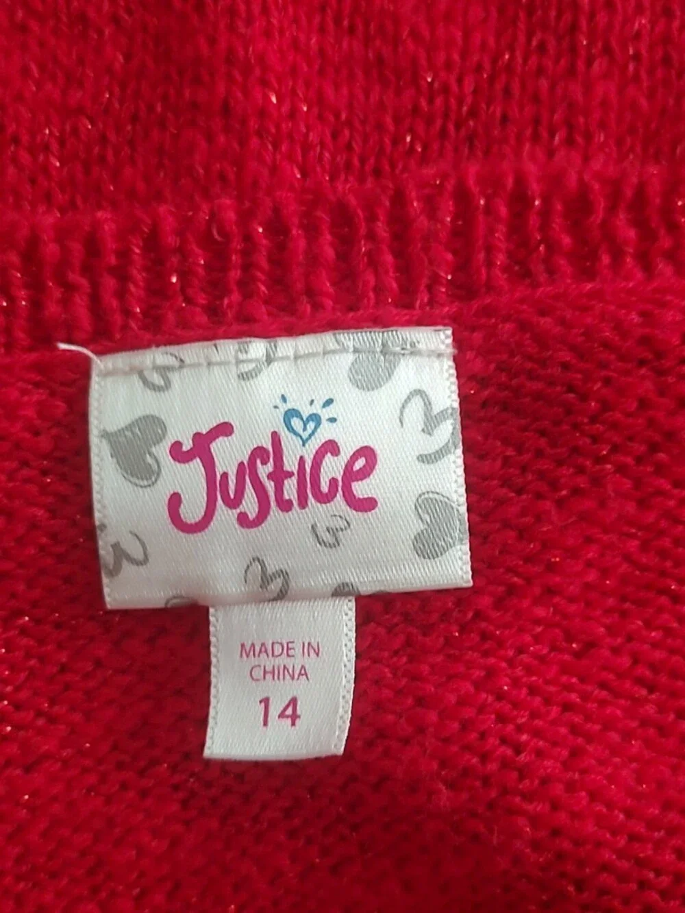 Justice Hot Pink 'ROCK' Studded Short Sleeve Knit Top